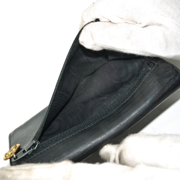 OLD CHANEL  ココマーク ポーチウォレット（黒/ラムスキン）