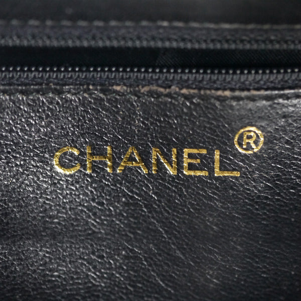 OLD CHANEL ダイヤココマークステッチ チェーンショルダー（黒