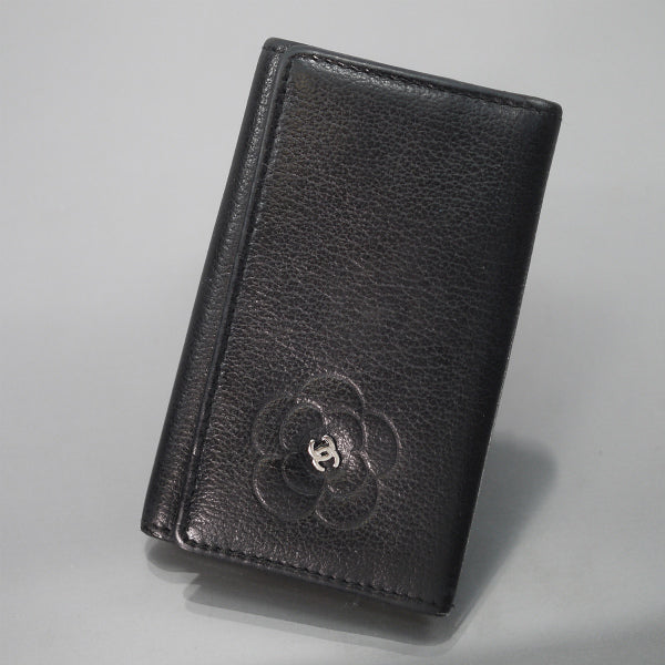 CHANEL　カメリア６連キーケース（黒/箱付き）