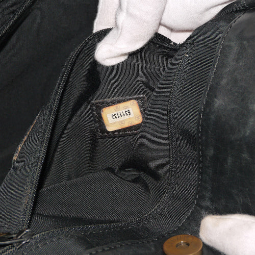 <訳あり>CHANEL ラム革トートバッグ(黒）