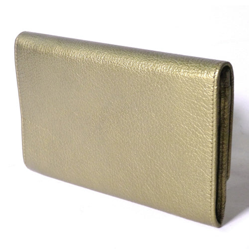 CHANEL 本革 シャンパンゴールド長財布