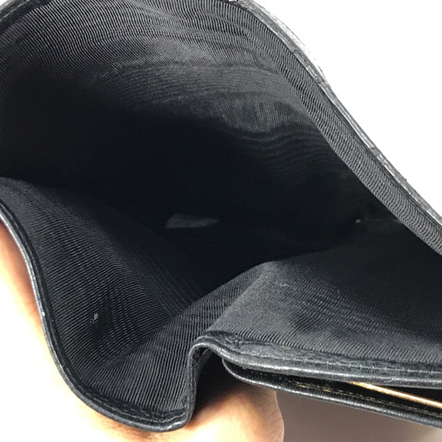 OLD CHANEL　マトラッセがま口長財布（キャビアスキン/黒）