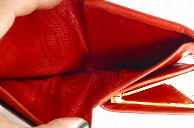 OLD CHANEL ラム革 財布（赤・がま口）