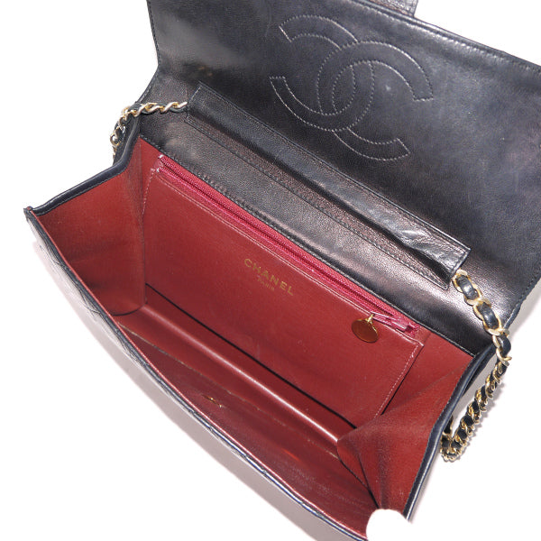 OLD CHANEL 逆ココ!マトラッセチェーンショルダー25（黒）