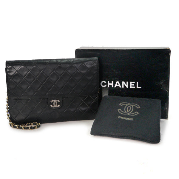 OLD CHANEL 逆ココ!マトラッセチェーンショルダー25（黒）