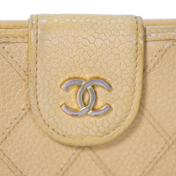 OLD CHANEL　マトラッセがま口長財布（キャビアスキン/ベージュ）