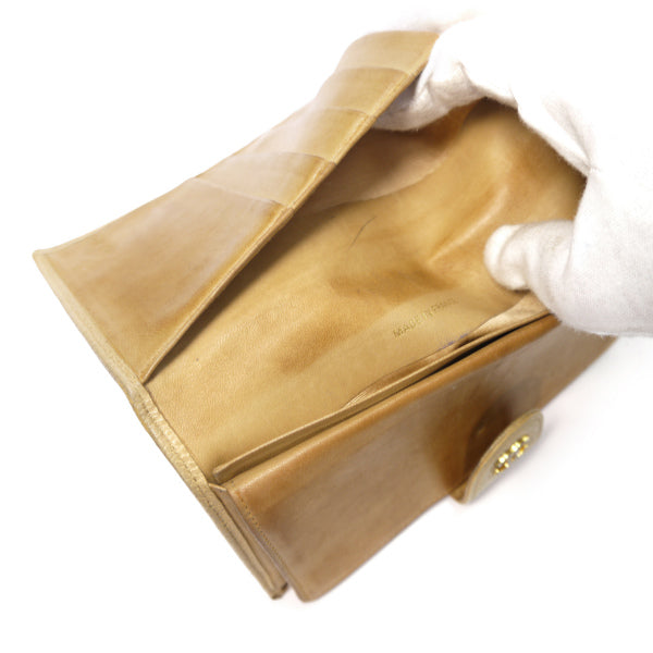 OLD CHANEL　マトラッセがま口長財布（キャビアスキン/ベージュ）