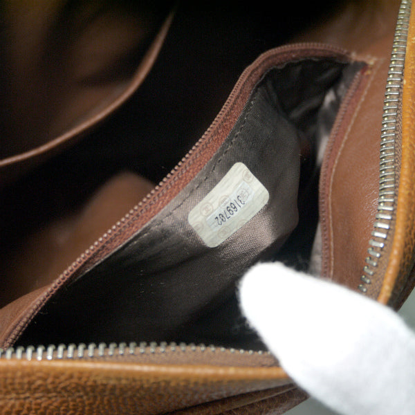 OLD CHANEL トリプルココステッチショルダー（キャメル/キャビアスキン）