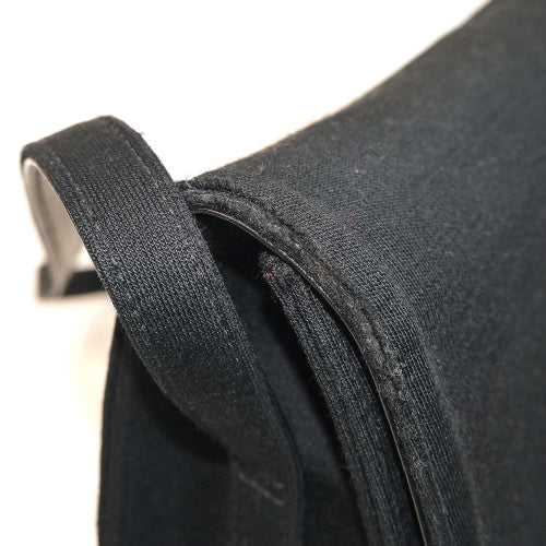 CHANEL　エナメル/布ショルダー（黒）