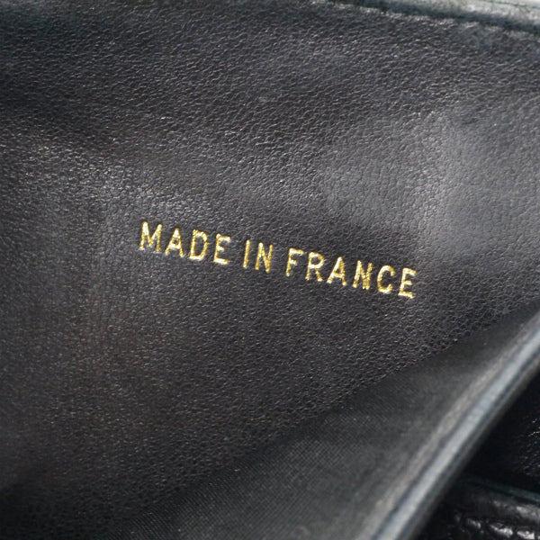 OLD CHANEL　ココステッチWホック折財布（黒/キャビアスキン）