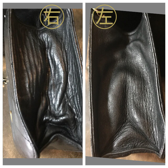 OLD CHANEL マトラッセチェーンショルダー（黒/ラムスキン）