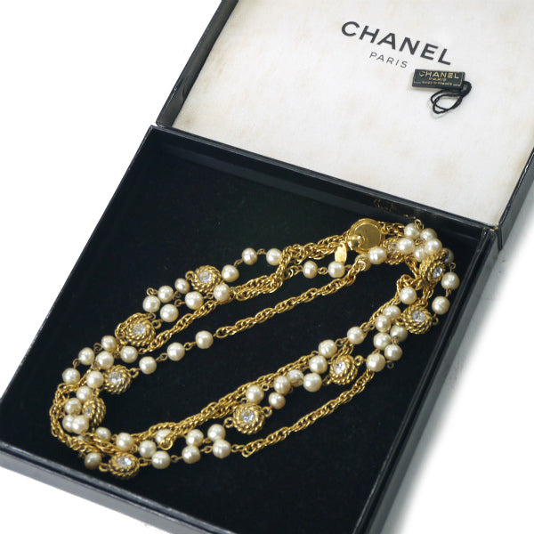 OLD CHANEL パール３連ネックレス