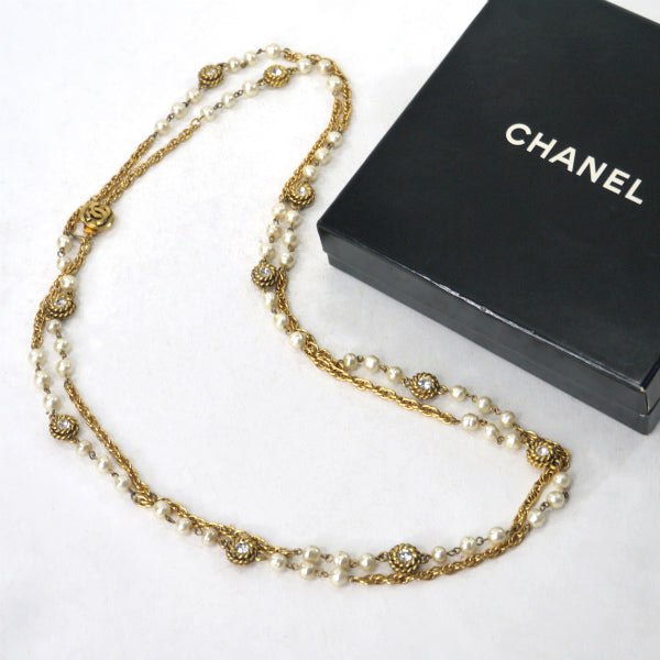 OLD CHANEL パール３連ネックレス