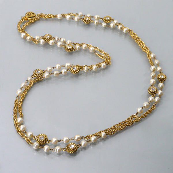 OLD CHANEL パール３連ネックレス
