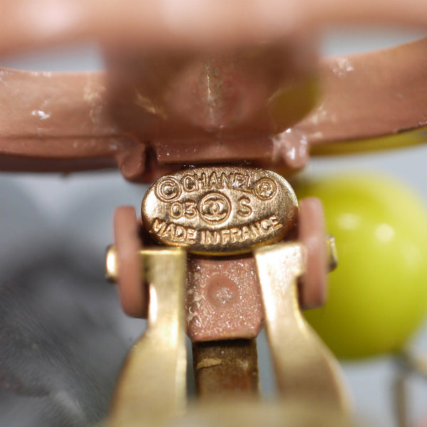 CHANEL　Wココマーク スイングイヤリング（ピンク）