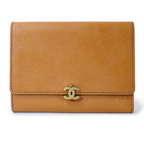 OLD CHANEL  ココマーク キャビアスキン 財布（茶）