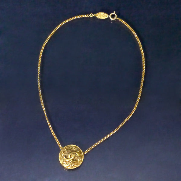 OLD CHANEL ラウンド ココマークネックレス（ゴールド）
