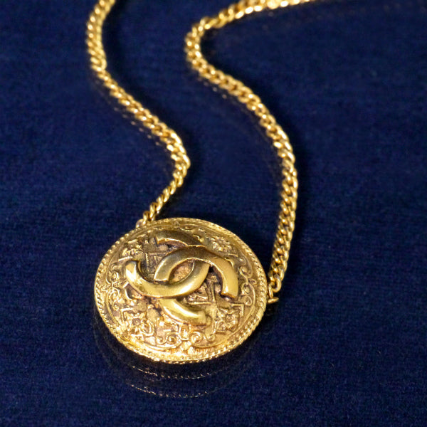 OLD CHANEL ラウンド ココマークネックレス（ゴールド）