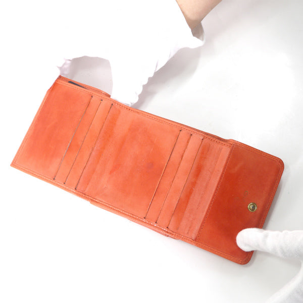 CHANEL　2つ折れWホック財布キャビアスキン（サーモンピンク）