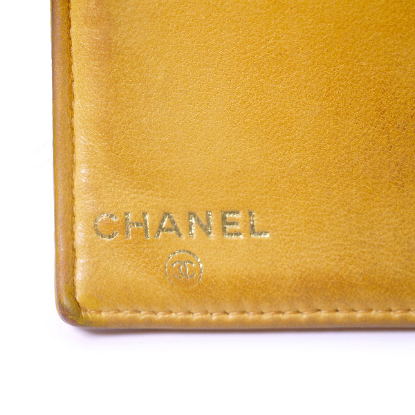 OLD CHANEL　がま口長財布 キャビアスキン（イエローオレンジ）