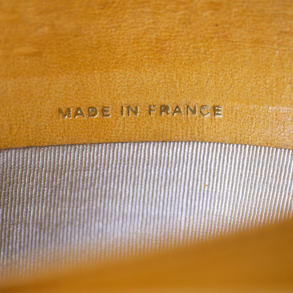 OLD CHANEL　がま口長財布 キャビアスキン（イエローオレンジ）