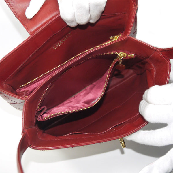 OLD CHANEL　マトラッセハンドバッグ（赤）