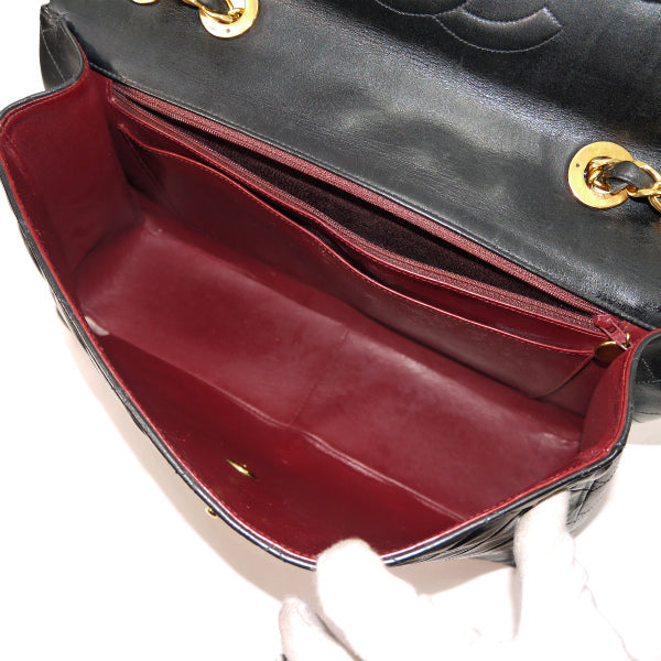 OLD CHANEL ラージ マトラッセチェーンショルダー（34サイズ/黒）