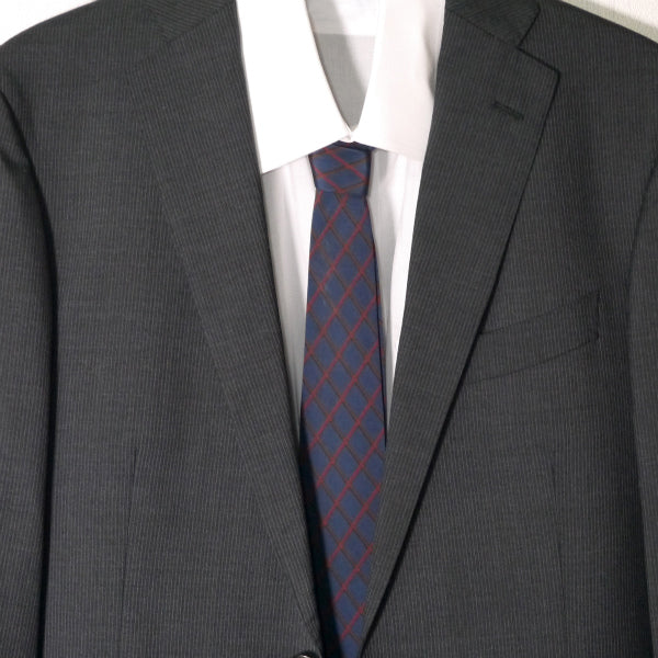 OLD CHANEL シルクネクタイ チェック柄（ネイビー系）