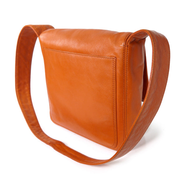 OLD CHANEL　ココマークステッチ総革ショルダー（オレンジ）