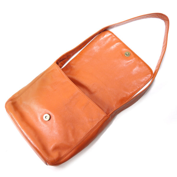 OLD CHANEL　ココマークステッチ総革ショルダー（オレンジ）