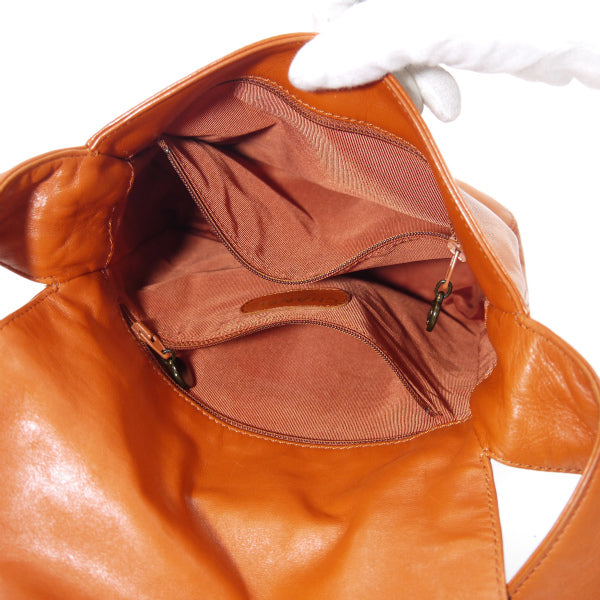 OLD CHANEL　ココマークステッチ総革ショルダー（オレンジ）