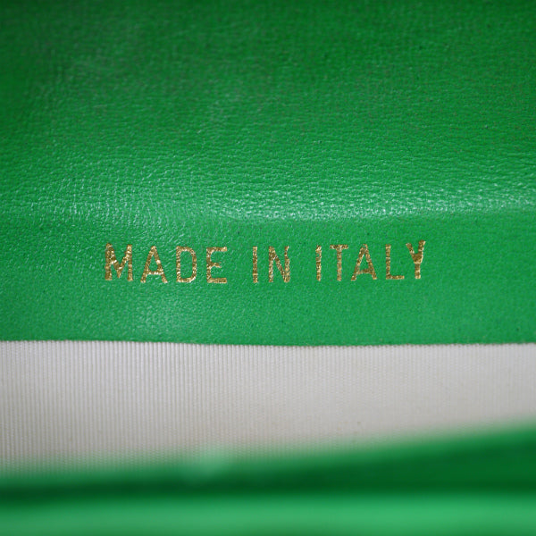 OLD CHANEL　ココステッチがま口長財布（緑/キャビアスキン）