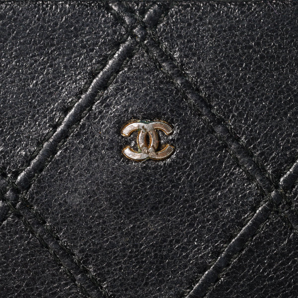 OLD CHANEL マトラッセ ミニココマーク折り財布（黒）