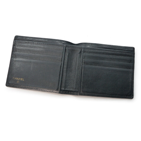 OLD CHANEL マトラッセ ミニココマーク折り財布（黒）