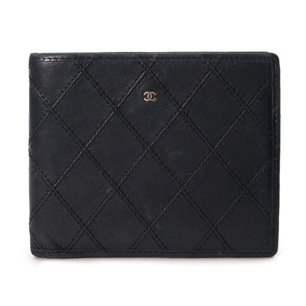 OLD CHANEL マトラッセ ミニココマーク折り財布（黒）
