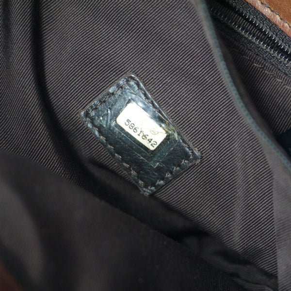 OLD CHANEL　スクエア総革製トートバッグ（茶）