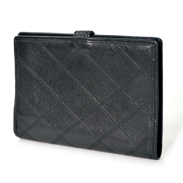 OLD CHANEL  ミニココマーク マトラッセ折り財布（黒）