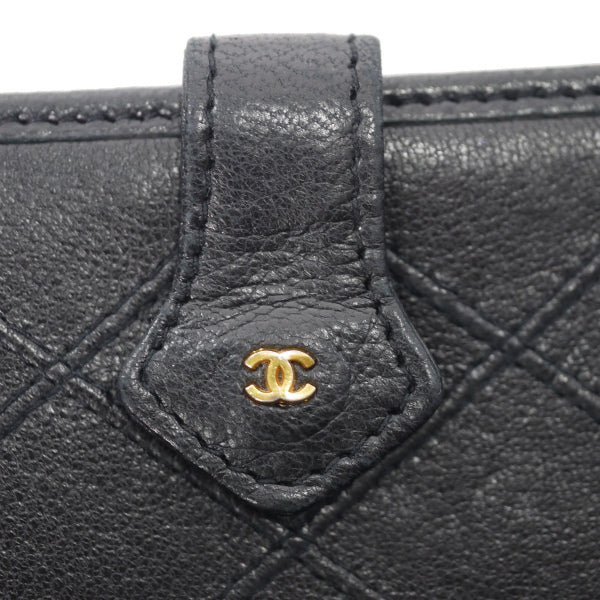 OLD CHANEL  ミニココマーク マトラッセ折り財布（黒）