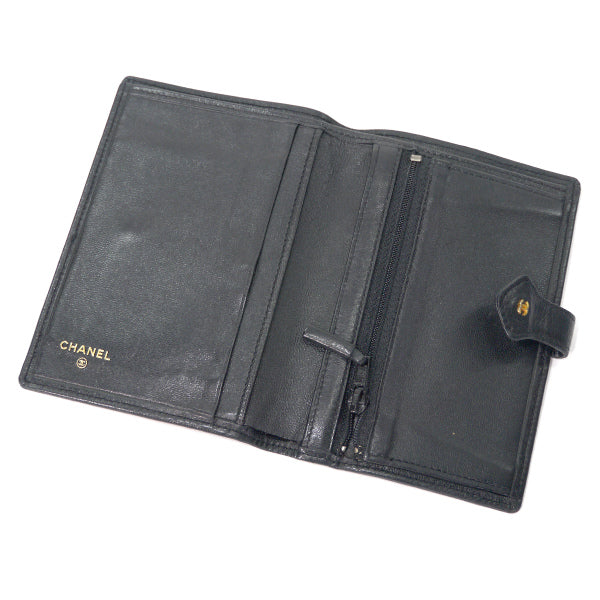 OLD CHANEL  ミニココマーク マトラッセ折り財布（黒）