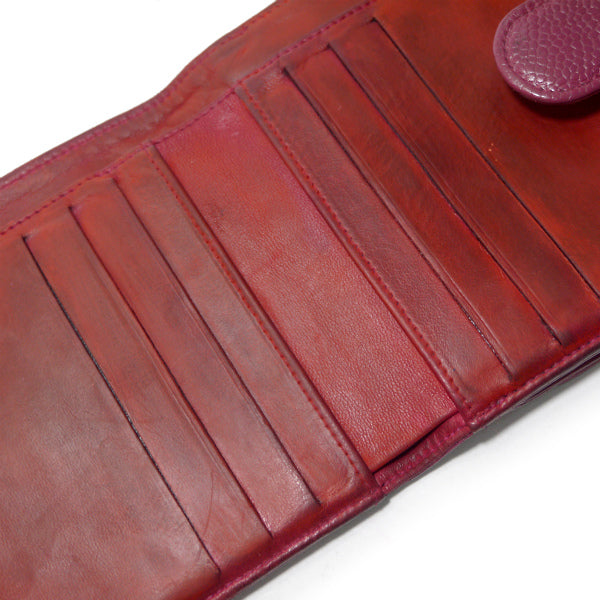 OLD CHANEL　ココステッチWホック折財布（ピンク/キャビアスキン）