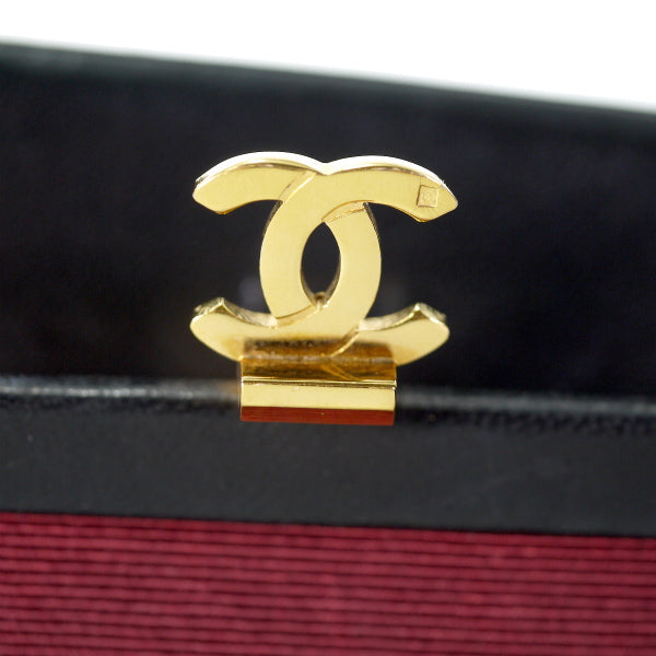 OLD CHANEL マドモアゼルステッチ がま口チェーンバッグ（黒/ラムスキン）