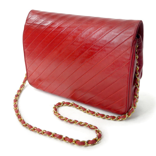 OLD CHANEL マドモアゼルステッチ チェーンバッグ（赤）