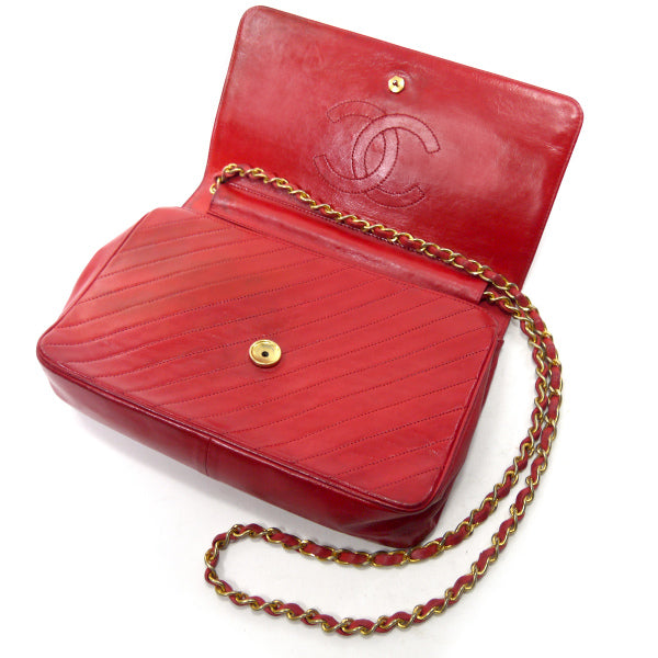 OLD CHANEL マドモアゼルステッチ チェーンバッグ（赤）