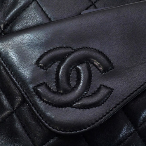 OLD CHANEL　フリンジ付マトラッセ・チェーンショルダー（黒）