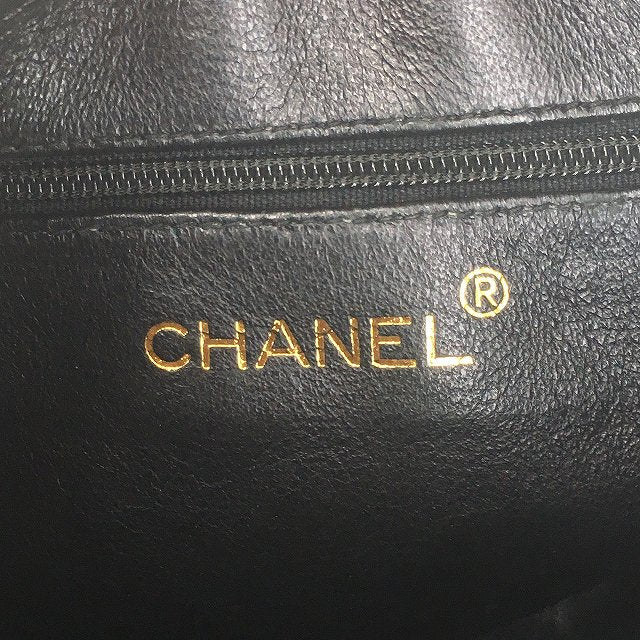 OLD CHANEL　フリンジ付マトラッセ・チェーンショルダー（黒）