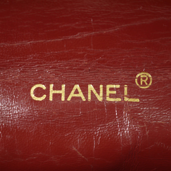 OLD CHANEL 波型ステッチ Wチェーンバッグ（黒/ラムスキン）