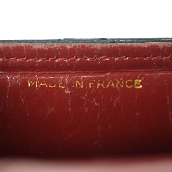 OLD CHANEL 波型ステッチ Wチェーンバッグ（黒/ラムスキン）