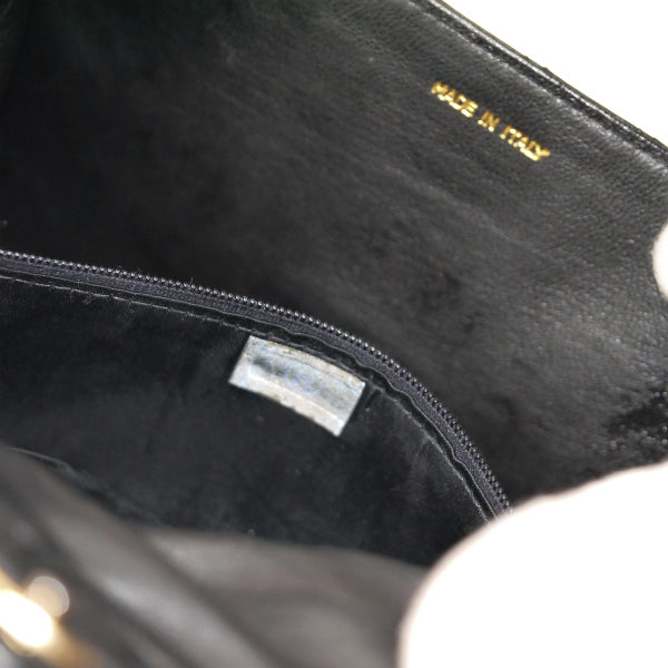 OLD CHANEL　フリンジ付マトラッセ ミニチェーンショルダー（黒）