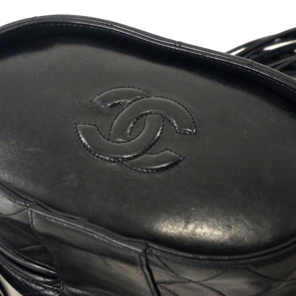 OLD CHANEL 80s!フリンジ付 ンショルダー（黒）