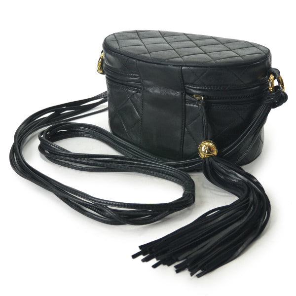 OLD CHANEL 80s!フリンジ付 ンショルダー（黒）